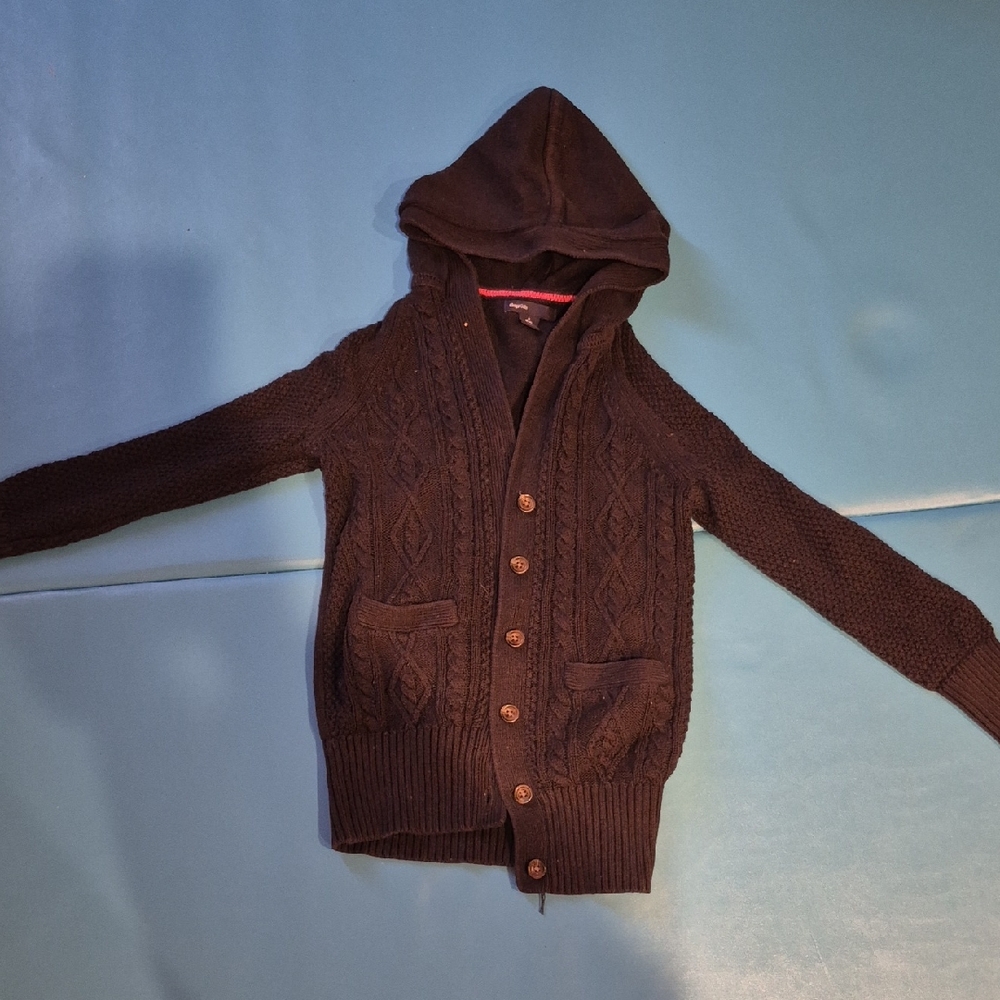 Kids girls Brown Hooded Sweater